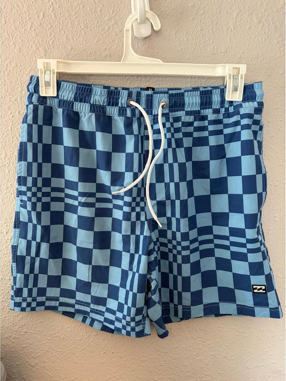 Men's Billabong Blue Checkered Swim Shorts size M